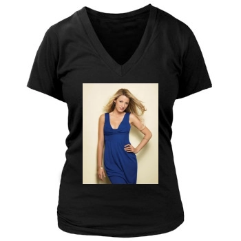 Blake Lively Women's Deep V-Neck TShirt