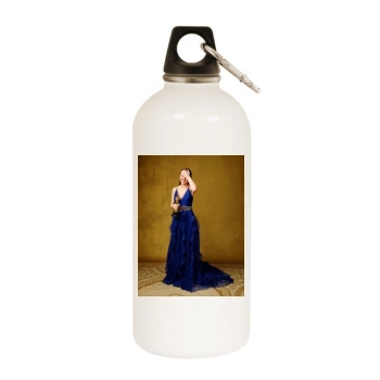 Brie Larson White Water Bottle With Carabiner