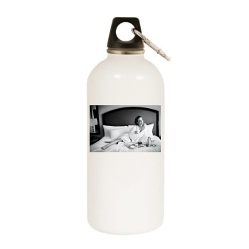 Brie Larson White Water Bottle With Carabiner