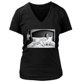 Brie Larson Women's Deep V-Neck TShirt