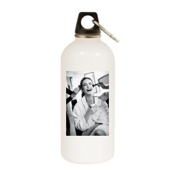 Brie Larson White Water Bottle With Carabiner