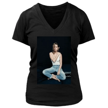 Brie Larson Women's Deep V-Neck TShirt