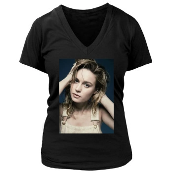 Brie Larson Women's Deep V-Neck TShirt