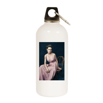 Brie Larson White Water Bottle With Carabiner