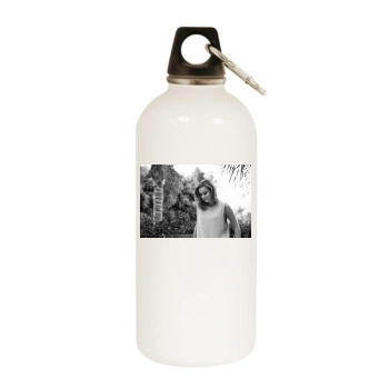 Brie Larson White Water Bottle With Carabiner