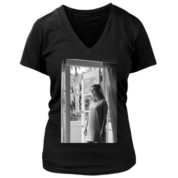 Brie Larson Women's Deep V-Neck TShirt