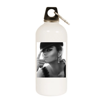 Brie Larson White Water Bottle With Carabiner