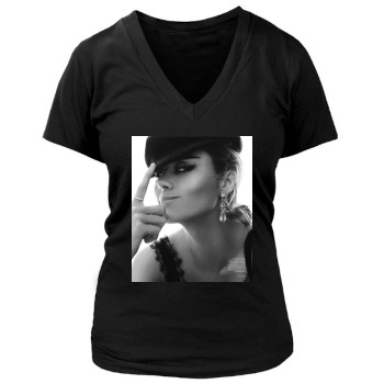 Brie Larson Women's Deep V-Neck TShirt