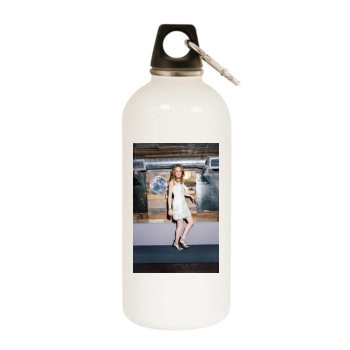 Brie Larson White Water Bottle With Carabiner