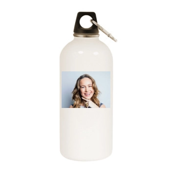 Brie Larson White Water Bottle With Carabiner