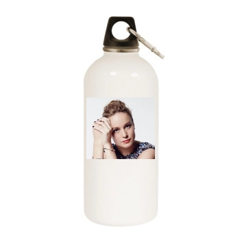 Brie Larson White Water Bottle With Carabiner