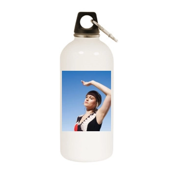 Brie Larson White Water Bottle With Carabiner