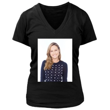 Brie Larson Women's Deep V-Neck TShirt