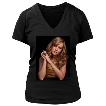 Brie Larson Women's Deep V-Neck TShirt