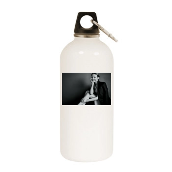 Brie Larson White Water Bottle With Carabiner