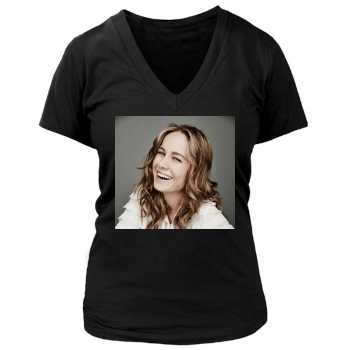 Brie Larson Women's Deep V-Neck TShirt