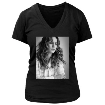 Brie Larson Women's Deep V-Neck TShirt