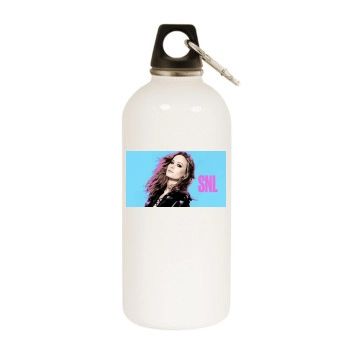 Brie Larson White Water Bottle With Carabiner