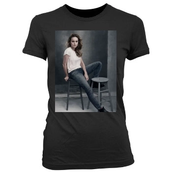 Brie Larson Women's Junior Cut Crewneck T-Shirt