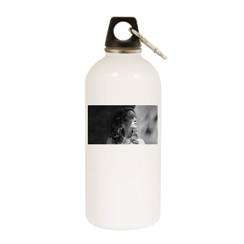 Brie Larson White Water Bottle With Carabiner