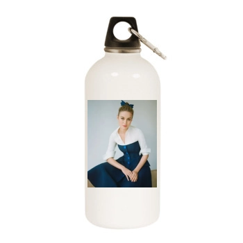 Brie Larson White Water Bottle With Carabiner