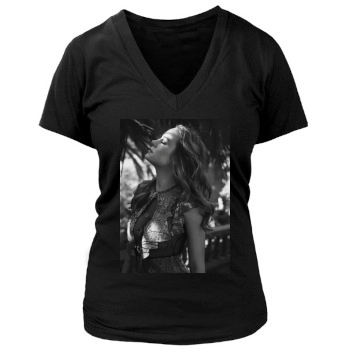 Brie Larson Women's Deep V-Neck TShirt