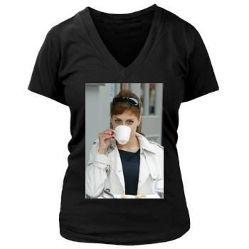 Brittany Murphy Women's Deep V-Neck TShirt