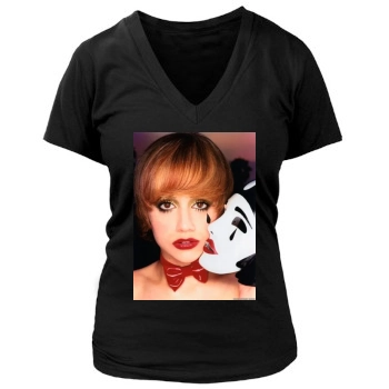 Brittany Murphy Women's Deep V-Neck TShirt