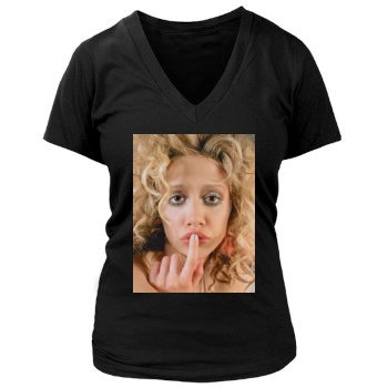 Brittany Murphy Women's Deep V-Neck TShirt