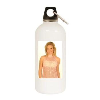 Brittany Snow White Water Bottle With Carabiner