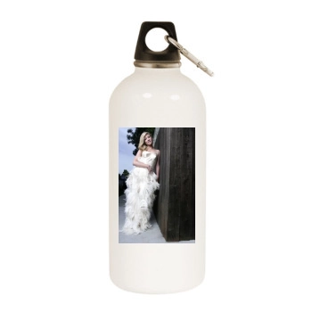 Brittany Snow White Water Bottle With Carabiner