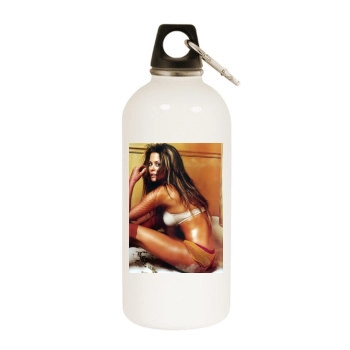 Brooke Burke White Water Bottle With Carabiner