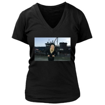 Brooke Hogan Women's Deep V-Neck TShirt