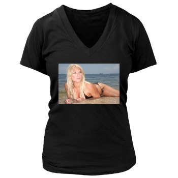 Brooke Hogan Women's Deep V-Neck TShirt