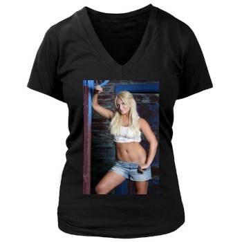 Brooke Hogan Women's Deep V-Neck TShirt