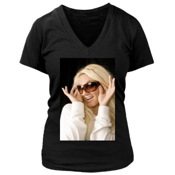 Brooke Hogan Women's Deep V-Neck TShirt