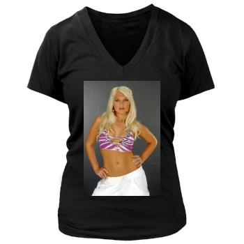 Brooke Hogan Women's Deep V-Neck TShirt