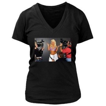 Brooke Hogan Women's Deep V-Neck TShirt