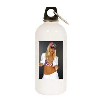 Brooke Hogan White Water Bottle With Carabiner