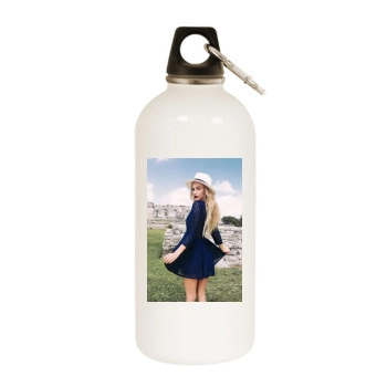 Bryana Holly White Water Bottle With Carabiner