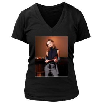 Calista Flockhart Women's Deep V-Neck TShirt