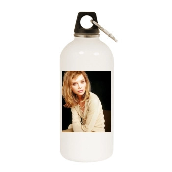 Calista Flockhart White Water Bottle With Carabiner