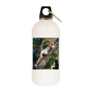 Cameron Richardson White Water Bottle With Carabiner