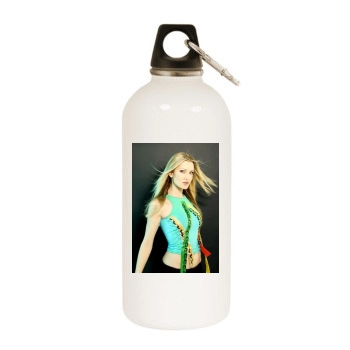 Caprice Bourret White Water Bottle With Carabiner