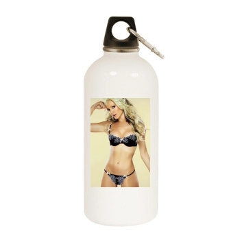 Caprice Bourret White Water Bottle With Carabiner