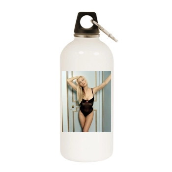 Caprice Bourret White Water Bottle With Carabiner