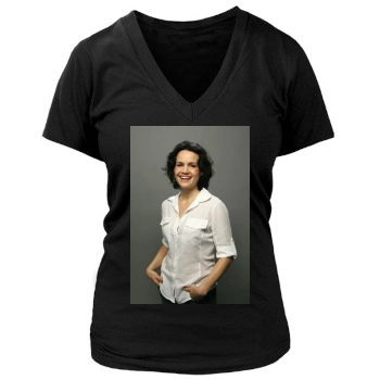 Carla Gugino Women's Deep V-Neck TShirt