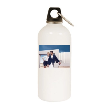 Carmen Kass White Water Bottle With Carabiner