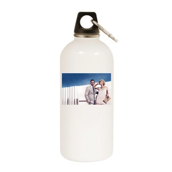 Carmen Kass White Water Bottle With Carabiner