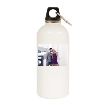 Carmen Kass White Water Bottle With Carabiner